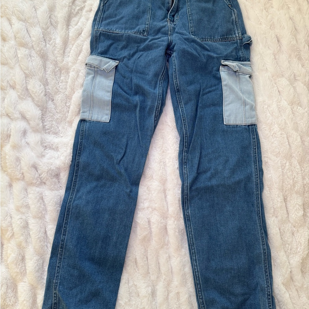 PacSun Two-Tone Cargo Style Boyfriend Jeans
